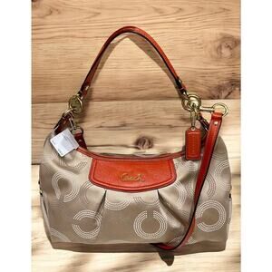 New With Tags Coach F20031 Ashley Dotted OP Art Convertible Hobo Bag